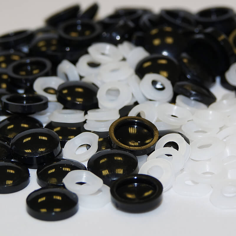 Black 2-Part Screw Caps Pack of 200  Image