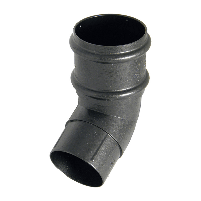 Floplast 68mm Round Cast Iron Effect 112.5° Offset Downpipe Bend  image