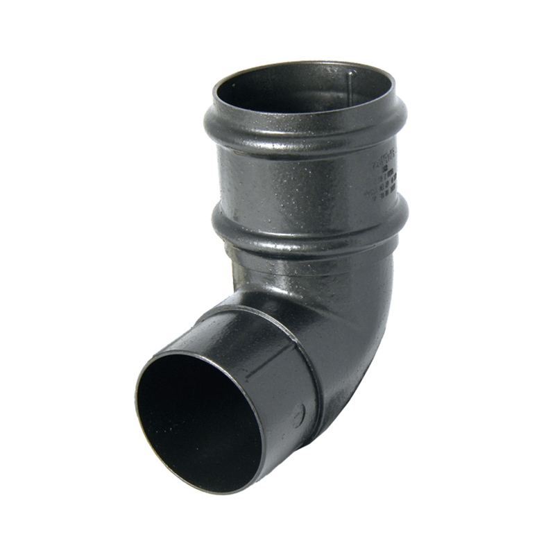 Floplast 68mm Round Cast Iron Effect 92.5° Downpipe Bend  image