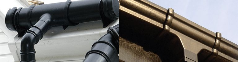 112mm FloPlast Black Half Round Gutter 4m