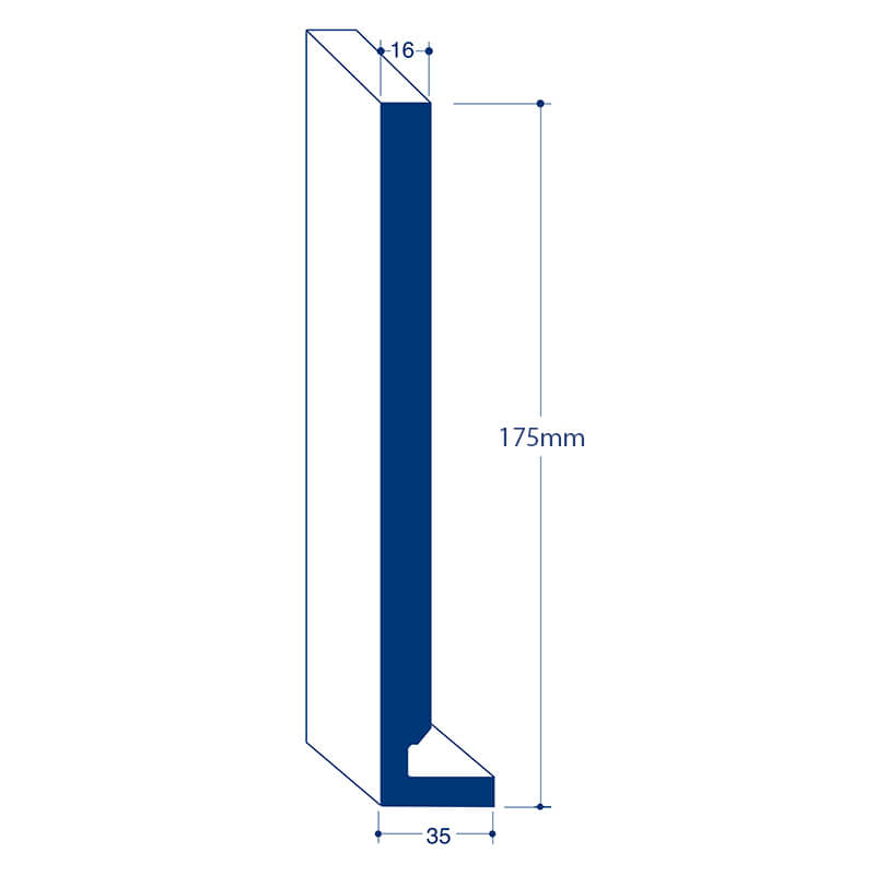 175mm x 16mm Smooth Black Replacement Fascia Board 5m