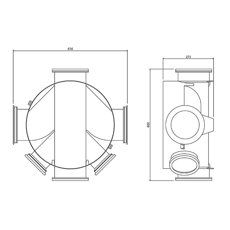 FloPlast 450mm Inspection Chamber Base 5 Inlets 