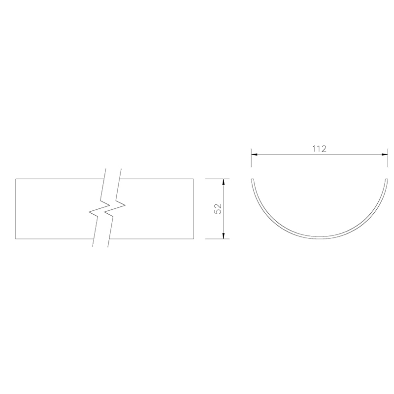 112mm Half Round Grey Gutter 2m