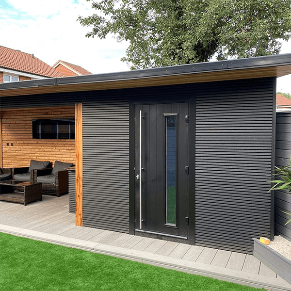 219mm WPC Grey Slatted Cladding 3.6m