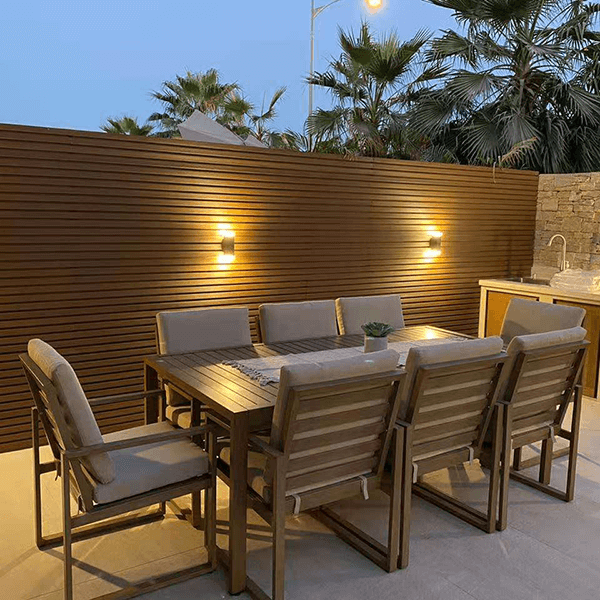 219mm WPC Golden Teak Slatted Cladding 3.6m