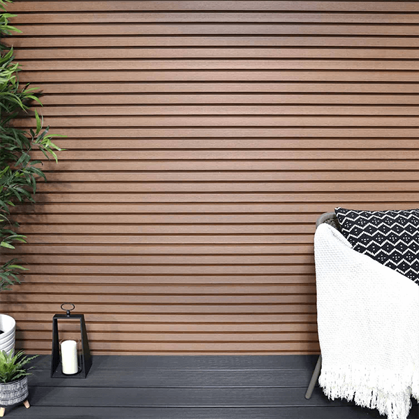 219mm WPC Golden Teak Slatted Cladding 2.5m