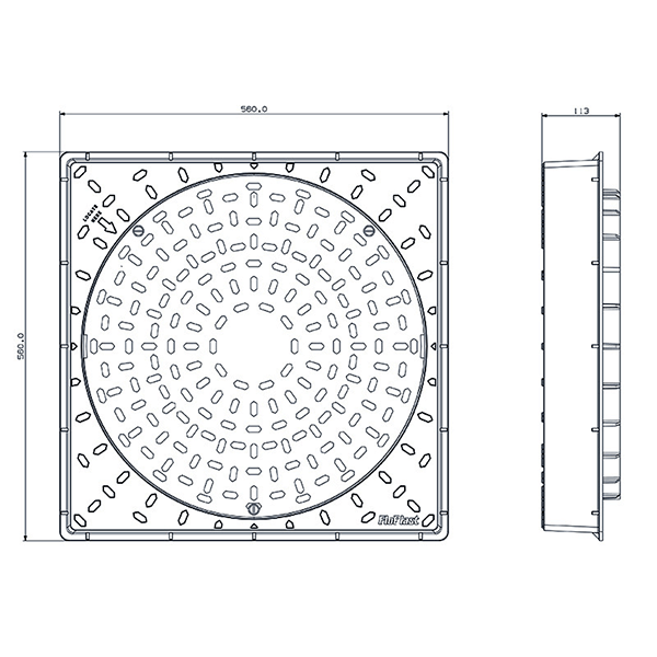 Floplast 450mm Plastic Cover and Square Frame