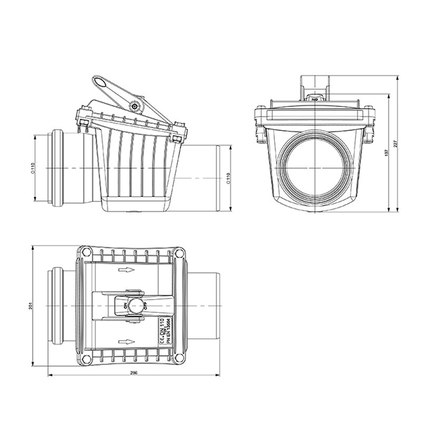 Floplast 110mm Single Flap Non-Return Valve 