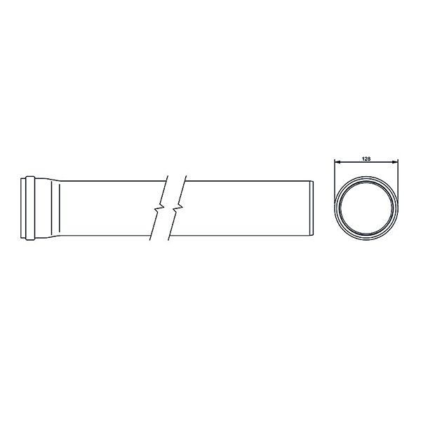 FloPlast 110mm Underground Single Socket Pipe 3.0m 