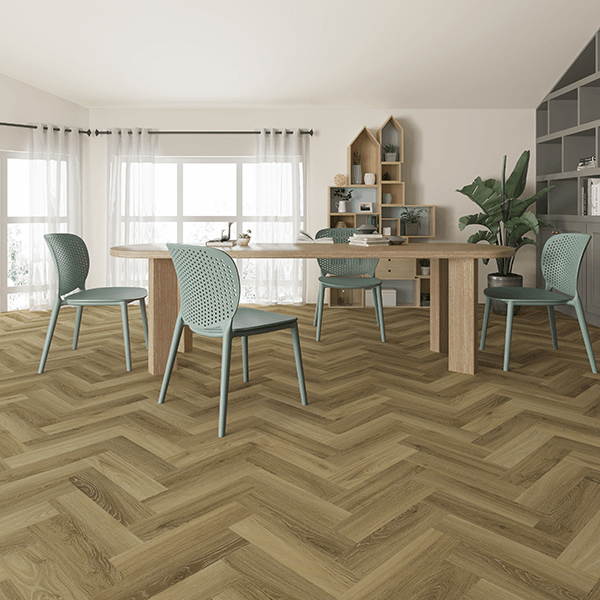 Clever Click Witchita Beech Herringbone Flooring 1.56m² - 125mm x 625mm Pk20 image