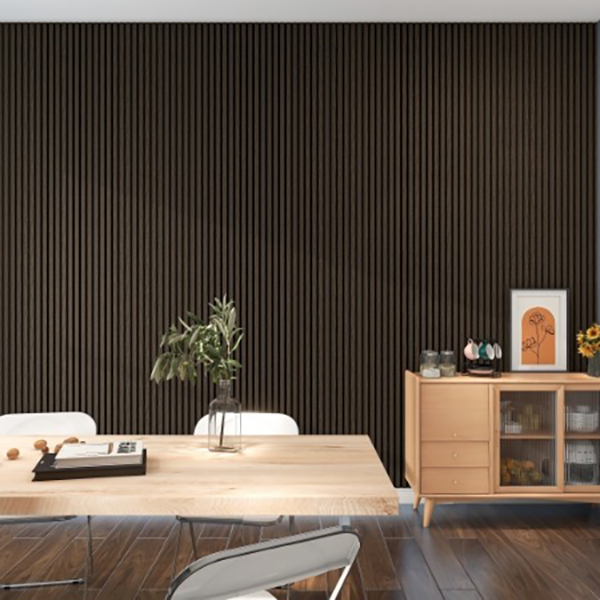 600mm Walnut Acoustic Slat Wall Panel 2.4m image